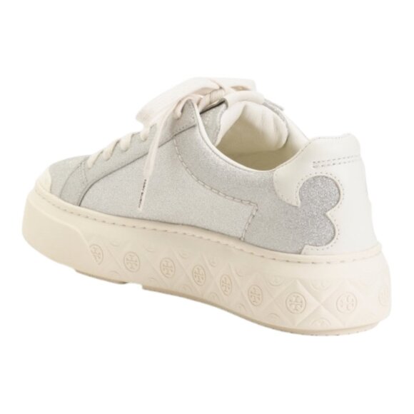 Women's TORY BURCH Leather Ladybug Sneakers Size Various Silver Glitter Multi - Picture 2 of 2